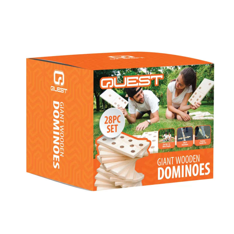 Quest 28Pc Giant Wooden Dominoes Natural