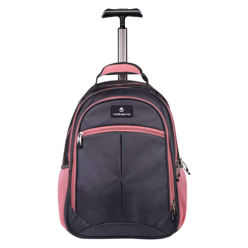 Volkano Orthopaedic Trolley Notebook Backpack Grey Pink