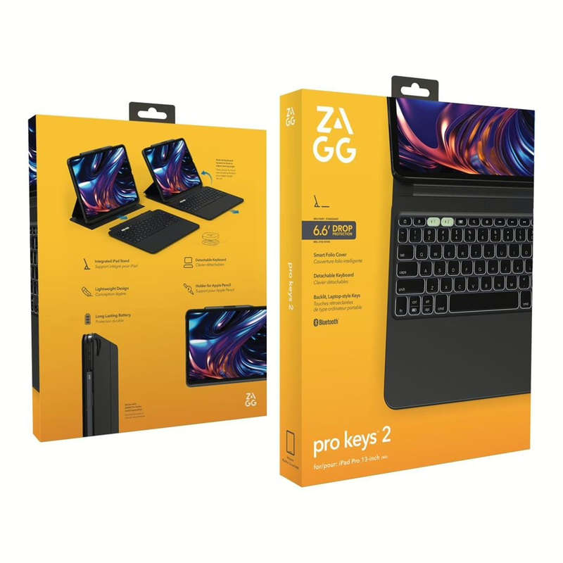 ZAGG Pro Keys 2 Bluetooth Mobile Workstation for 13-inch iPad Pro M4 Black 