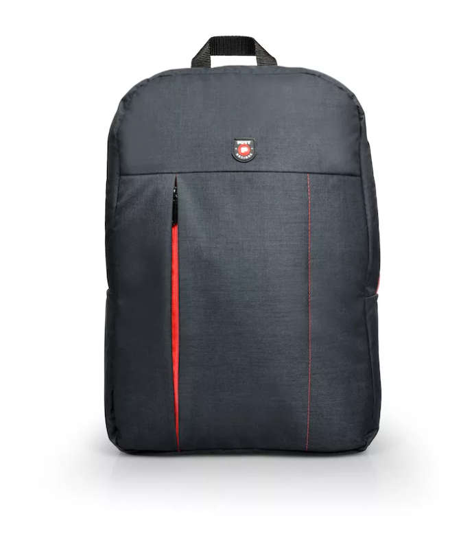Port Designs Portland Backpack Black and Red Linen and Polyester