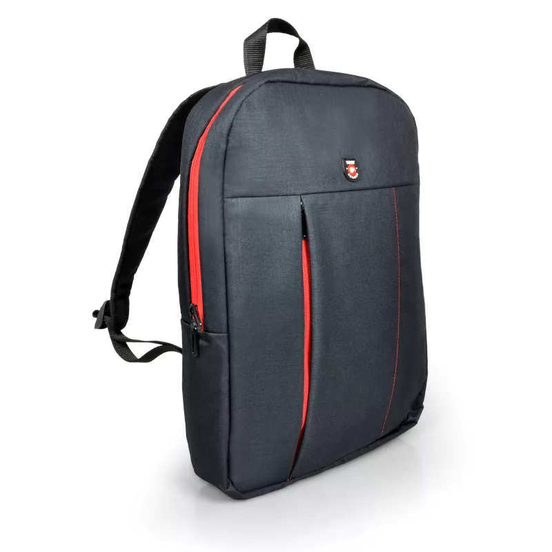Port Designs Portland Backpack Black and Red Linen and Polyester