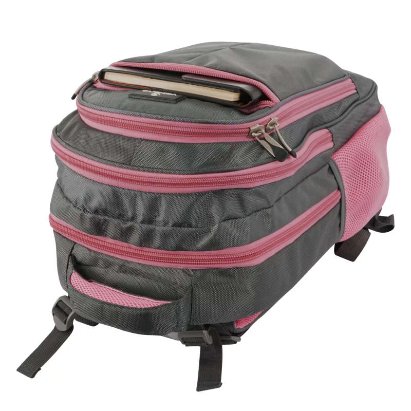 Volkano Orthopaedic Trolley Notebook Backpack Grey Pink