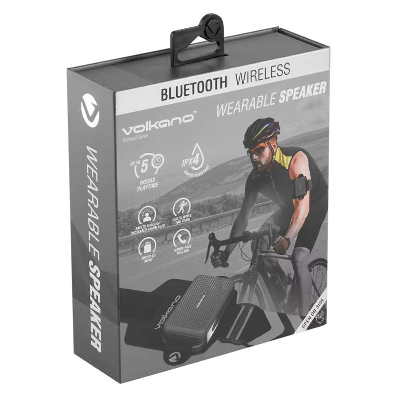 Volkano Pumped Series Wearable Speaker with Armband - Bl/Gr