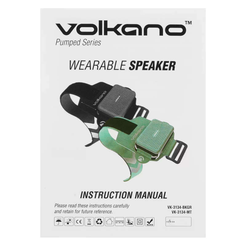 Volkano Pumped Series Wearable Speaker with Armband - Bl/Gr