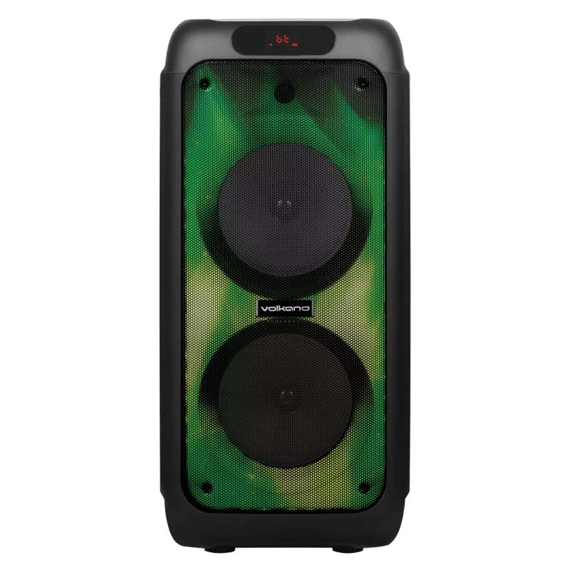 Volkano Helios Series Dual 8-inch Party Speaker with Microphone and Light Effects
