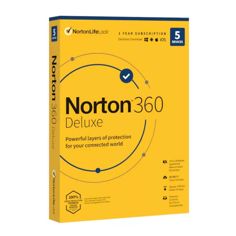 Symantec Norton 360 Deluxe 50Gb AF 1-User 5-Device 1-Year
