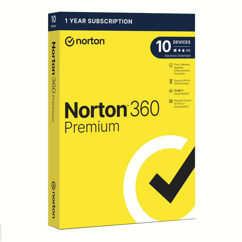 Norton 360 Premium 75GB  10 Devices (Physical Package)