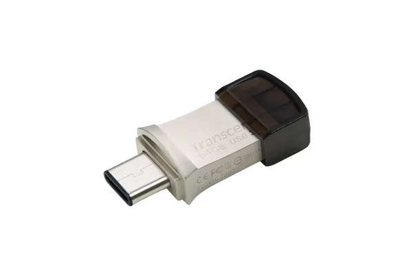 Transcend JetFlash 890 64GB USB 3.2 Gen 1 Type-A / Type-C Black and Silver USB Flash Drive