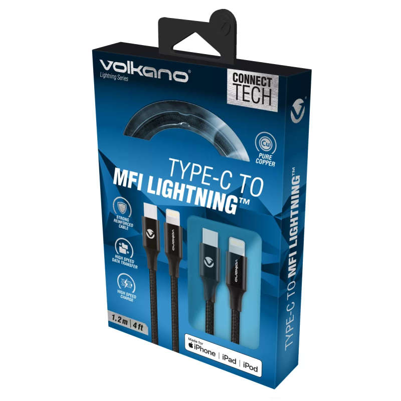 Volkano Lightning Series Type-C to MFI Lighting Cable 1.2m