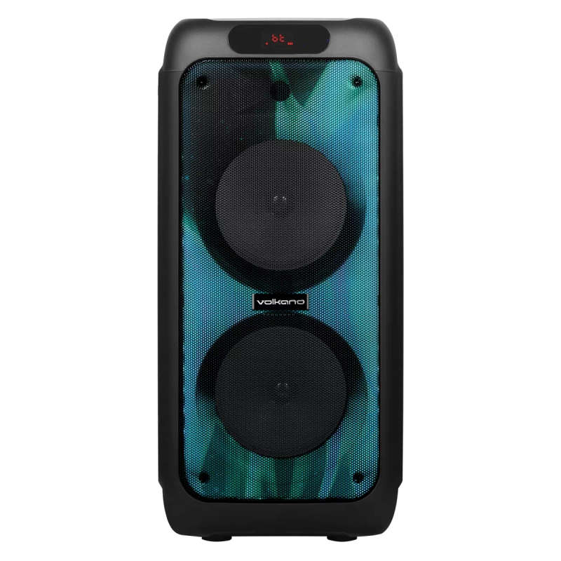 Volkano Helios Series Dual 8-inch Party Speaker with Microphone and Light Effects