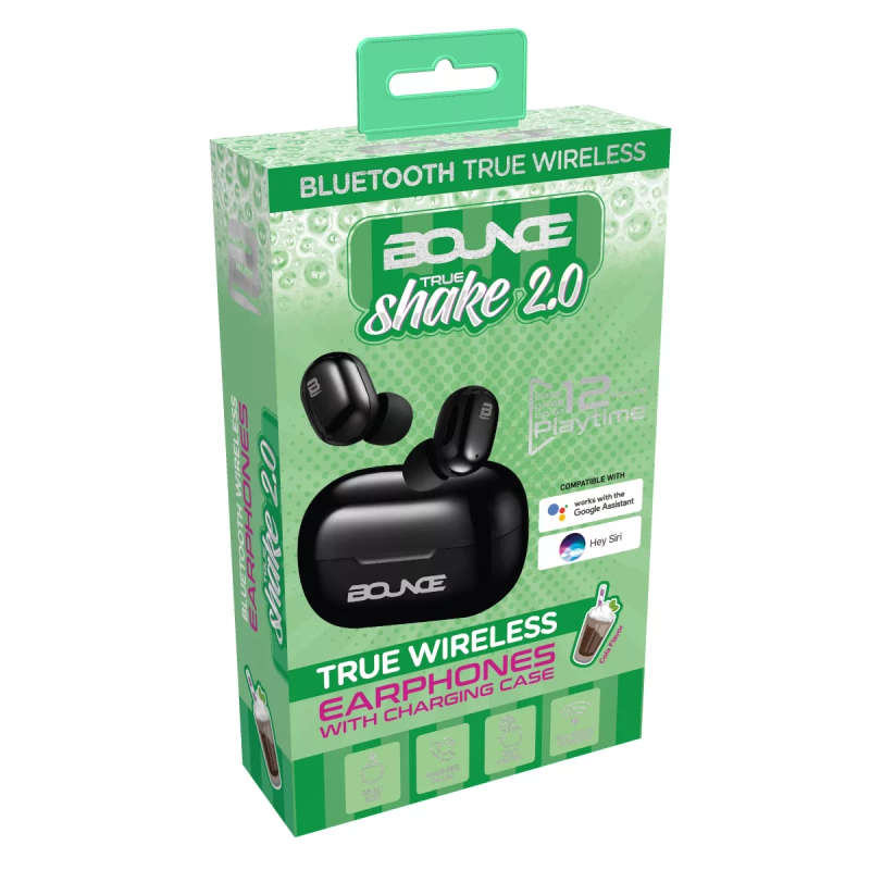 Bounce True Shakes 2.0 Series True Wireless Earphones - Blk