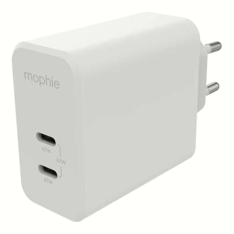 Mophie 67W Dual Type-C GaN Fast Wall Charger White