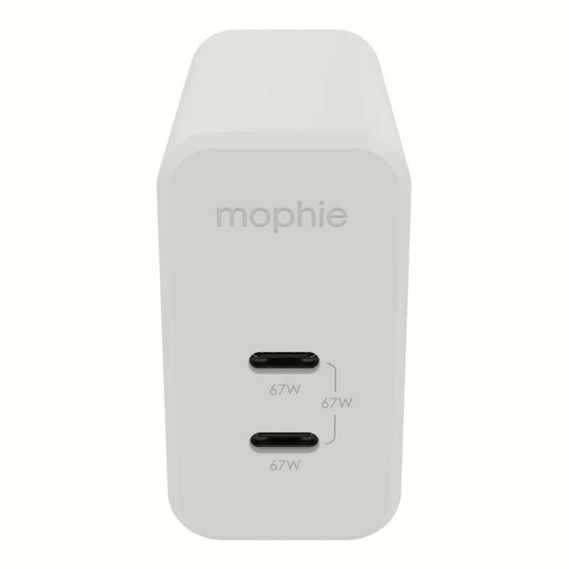 Mophie 67W Dual Type-C GaN Fast Wall Charger White