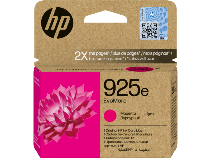 HP 925e EvoMore Magenta Printer Ink Cartridge Original 4K0W1PE Single-pack