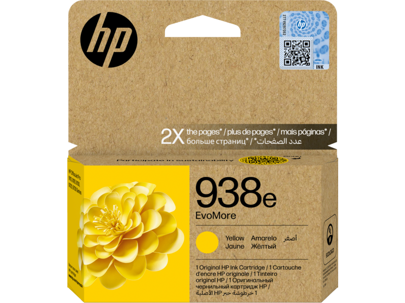 HP 938e EvoMore Yellow Ink Cartridge 1,650 Pages Original 4S6Y1PE Single-pack