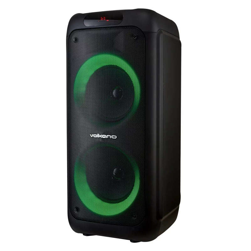 Volkano Helios Series Dual 8-inch Party Speaker with Microphone and Light Effects