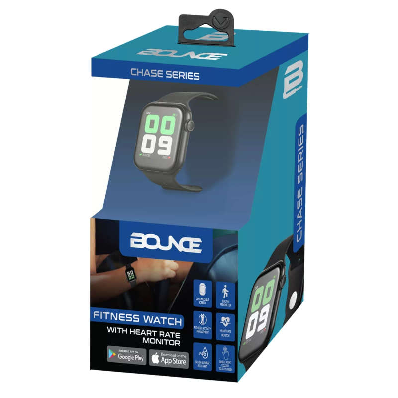 Bounce Chase Series 1.3-inch TFT Fitness Watch with Heart Rate Monitor