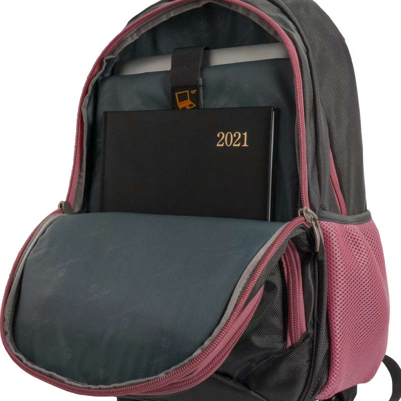 Volkano Orthopaedic Trolley Notebook Backpack Grey Pink