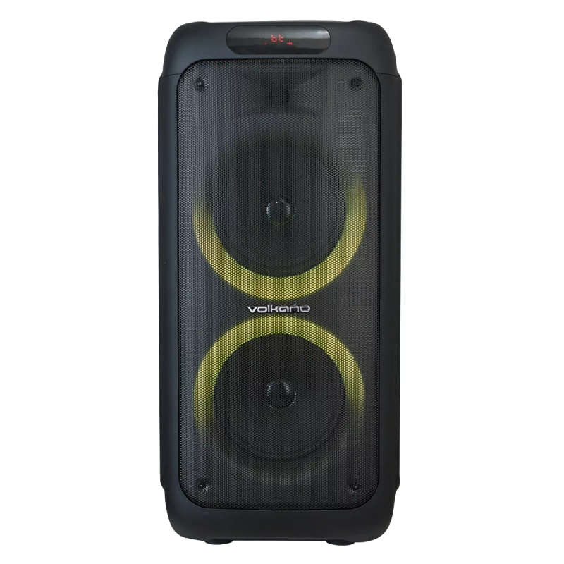 Volkano Helios Series Dual 8-inch Party Speaker with Microphone and Light Effects