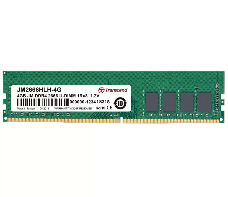 Transcend JM2666HLH-4G Memory Module 4GB 1 x 4GB DDR4 2666MHz