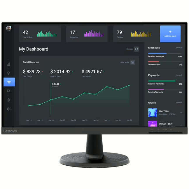 Lenovo ThinkVision C24-40 23.8-inch 1920 x 1080p FHD 16:9 75Hz 4ms AMD FreeSync WLED VA Monitor