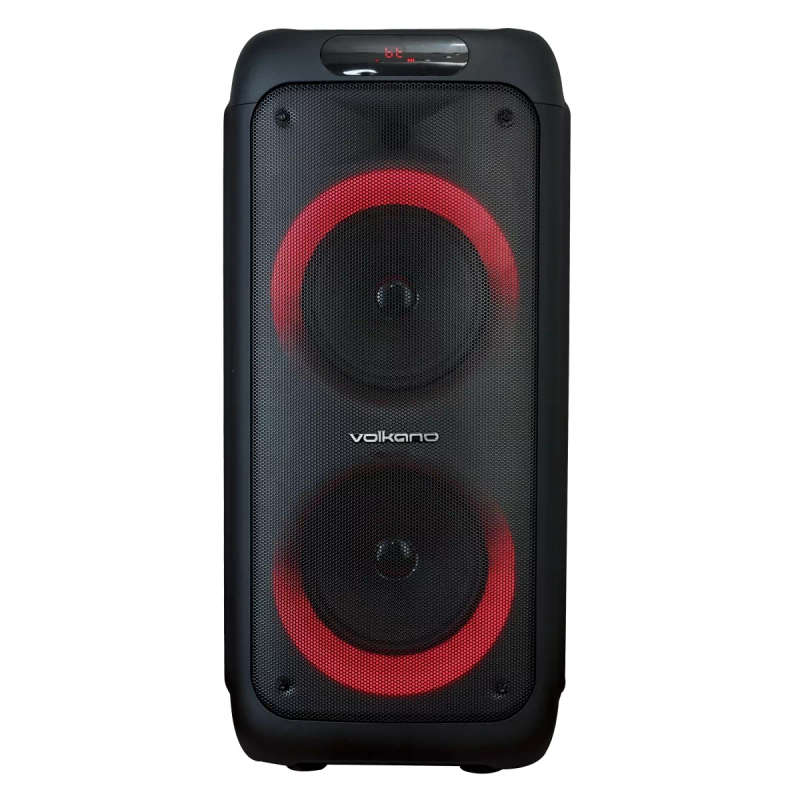 Volkano Helios Series Dual 8-inch Party Speaker with Microphone and Light Effects