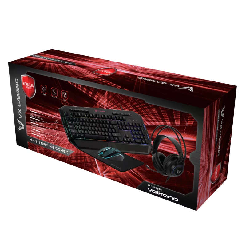 VX Gaming Heracles Series 4-in-1 Combo KB Mouse Mousepad Headset