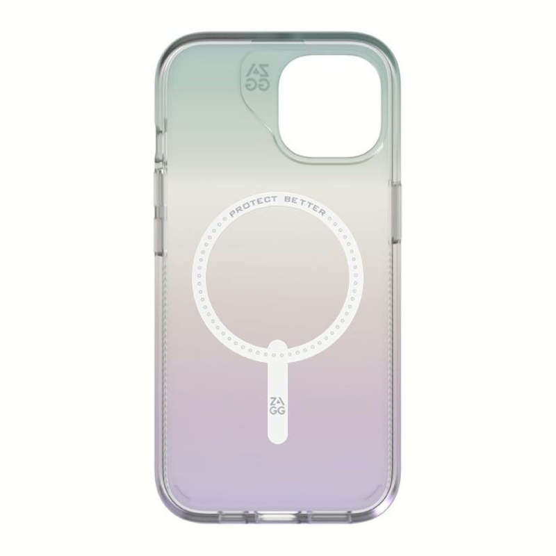 ZAGG Milan Snap MagSafe Compatible Case for iPone 16 Pro Iridescent 