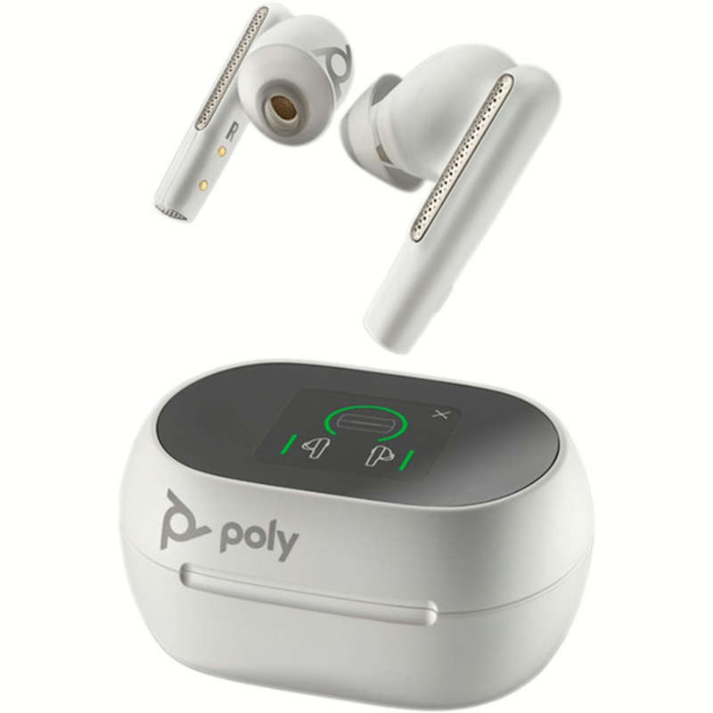 Poly Voyager Free 60+ UC M Earbuds with BT700 USB-C Adapter - White Sand