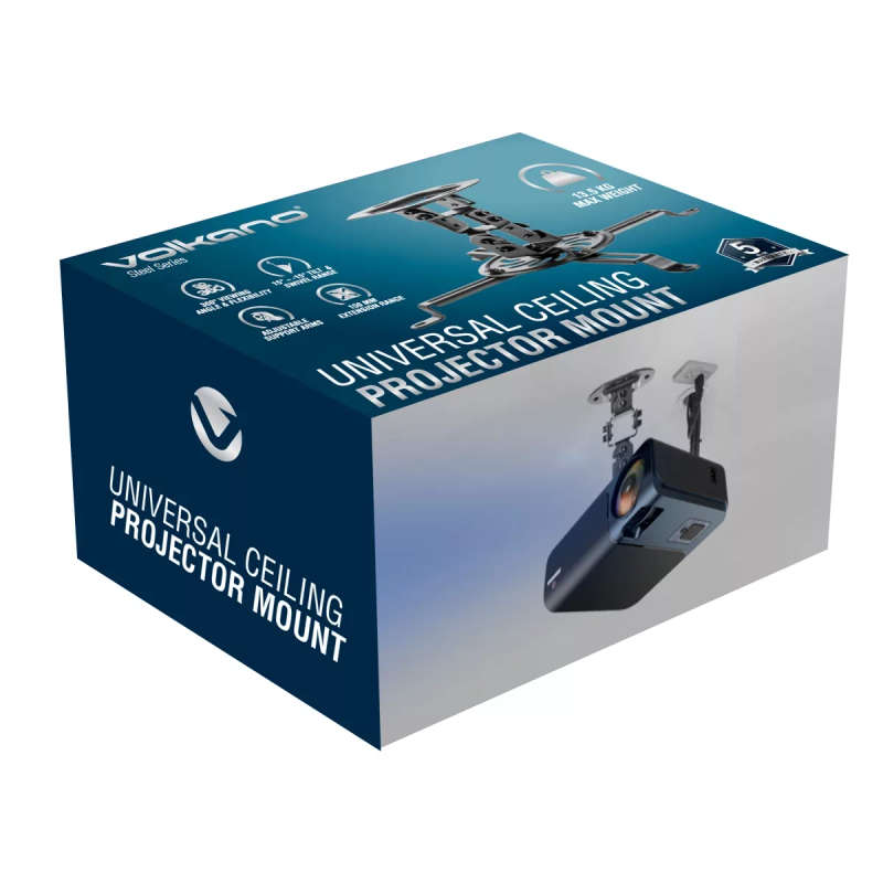 Volkano Steel Series Projector Ceiling Mount Black 