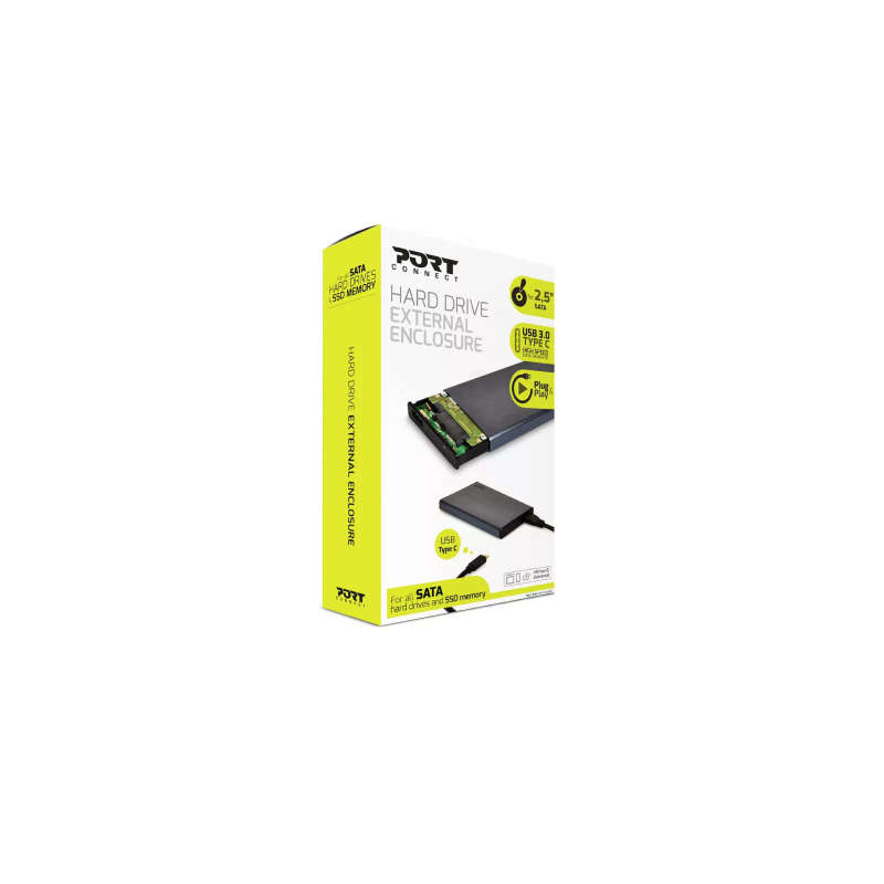 Port Designs 2.5-inch USB-C External HDD Enclosure Black