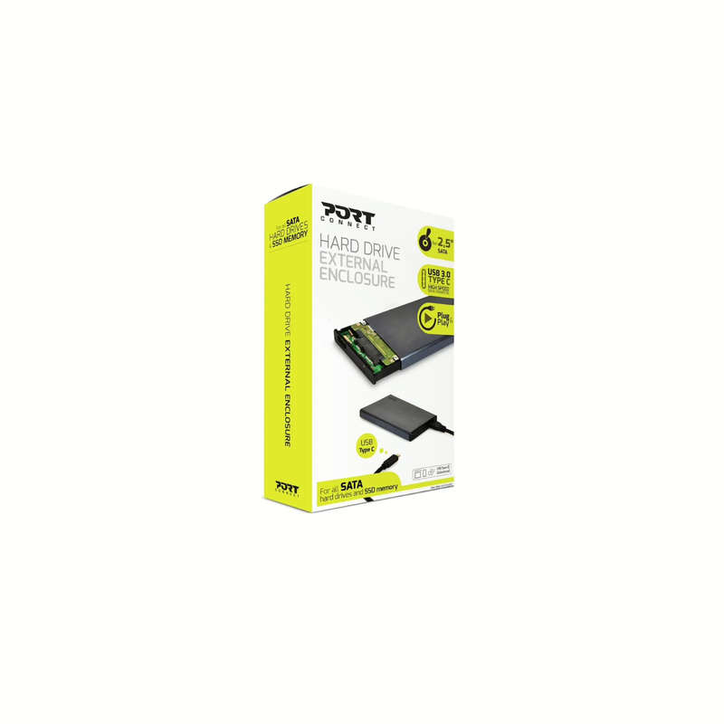 Port Designs 2.5-inch USB-C External HDD Enclosure Black