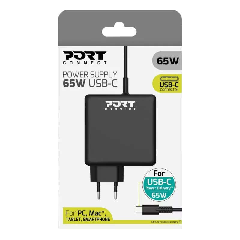Port Designs 65W Type-C Universal Charger Adapter