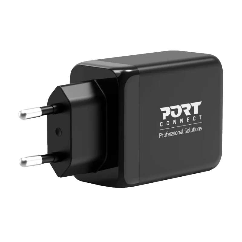 Port Designs USB-C and USB-A Fast Charger Black