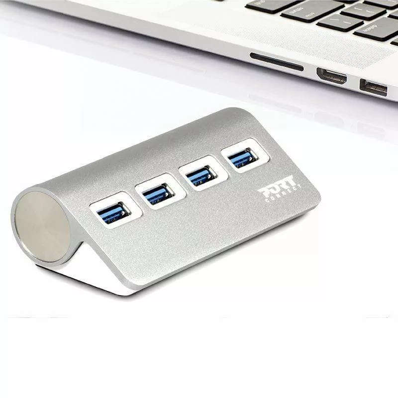 Port Designs 900121 interface hub USB 3.2 Gen 1 (3.1 Gen 1) Type-A 5000 Mbit/s Gray