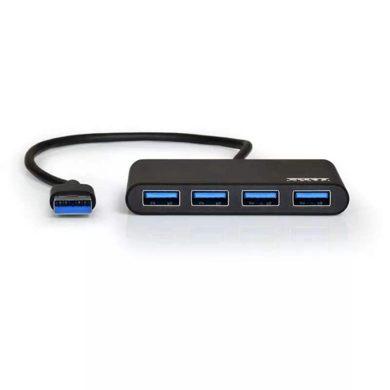 Port USB3.0 to 4 x USB3.0 5Gbps 4 Port Hub - Black