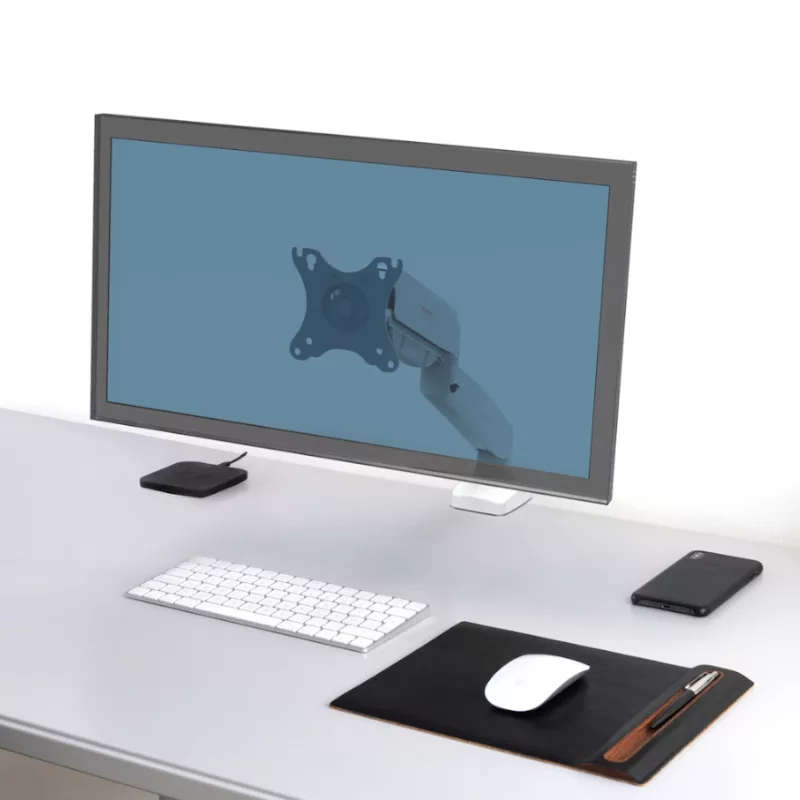 Port Designs PORT VESA Single Screen Desk Mount Monitor Arm White 