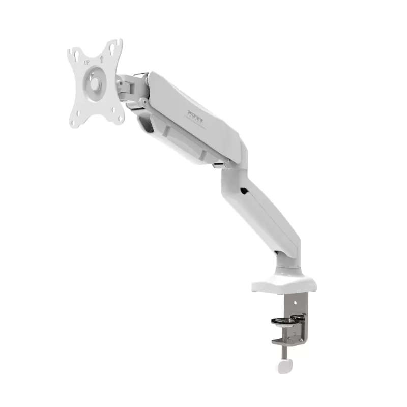 Port Designs PORT VESA Single Screen Desk Mount Monitor Arm White 