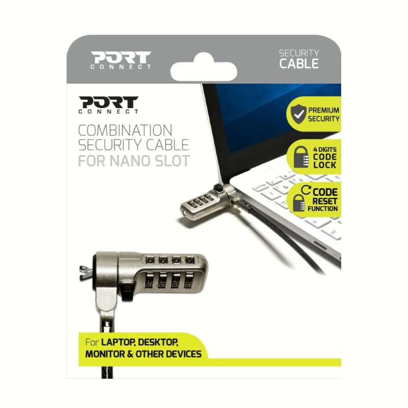 Port Connect Nano Slot Security Combination Cable
