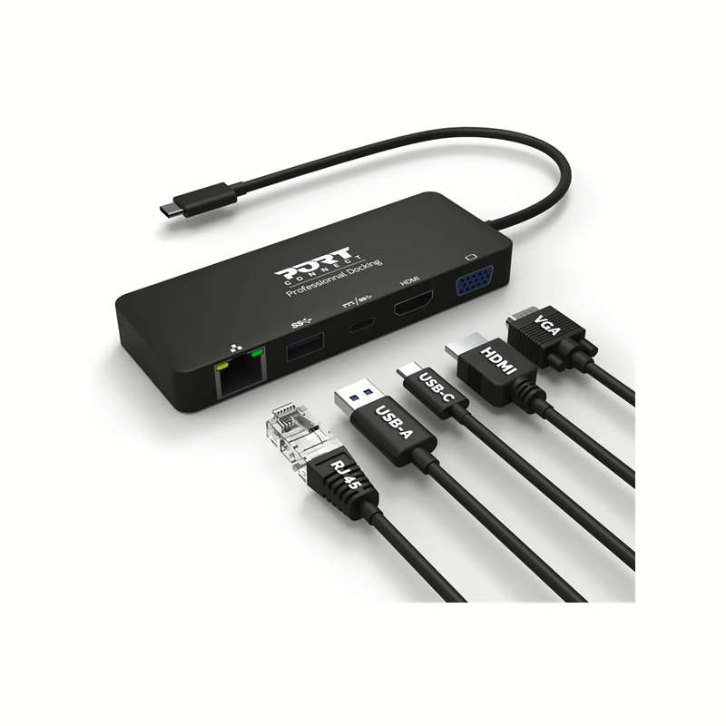 Port Designs 901909 notebook dock/port replicator Wired USB 3.2 Gen 1 (3.1 Gen 1) Type-C Black