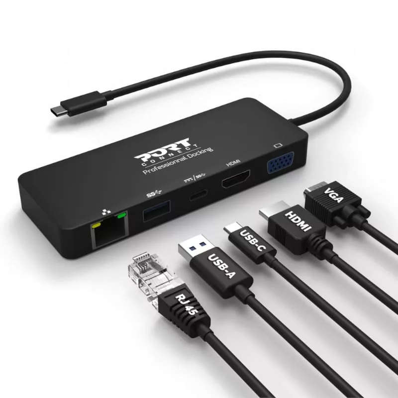 Port USB Type-C to 1 x RJ45|1 x USB3.0 SS|1 x Type-C 85W PD|1 x HDMI2.0|1 x VGA 30cm Cable Dock -...