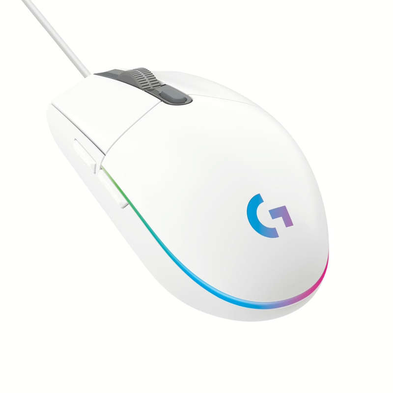 Logitech G203 LightSync 8,000 DPI RGB Wired Gaming Mouse - White