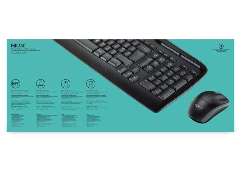 Logitech MK330 Wireless Desktop Keyboard and Mouse Combo