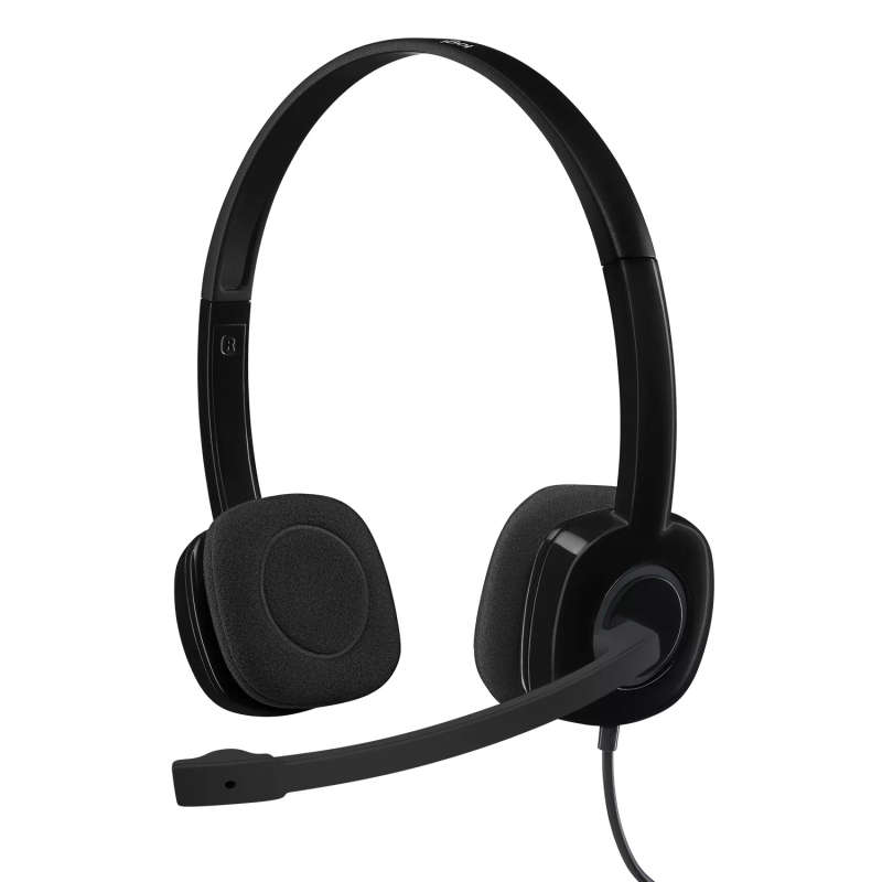 Logitech H151 Stereo Headset With Noise-Cancelling Mic Black