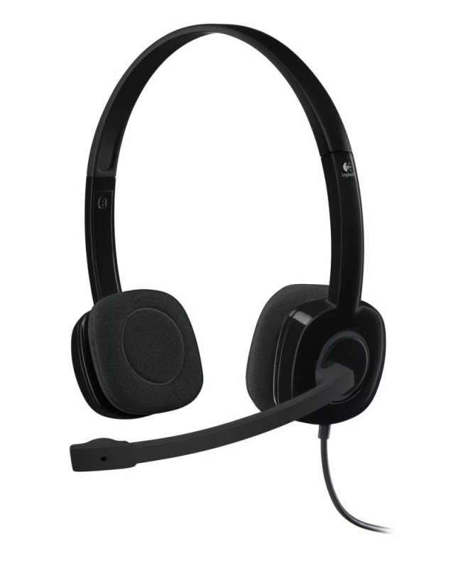 Logitech H151 Stereo Headset With Noise-Cancelling Mic Black