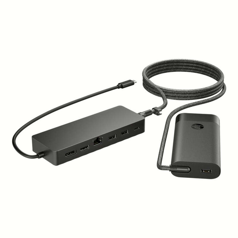 HP 7-in-1 to Type-C USB Hub with Notebook Charger Bundle
