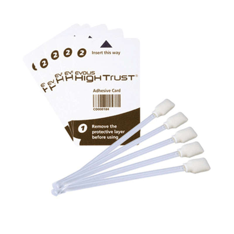 Evolis Regular Cleaning Kit with 5 Adhesive Cards and Swabs