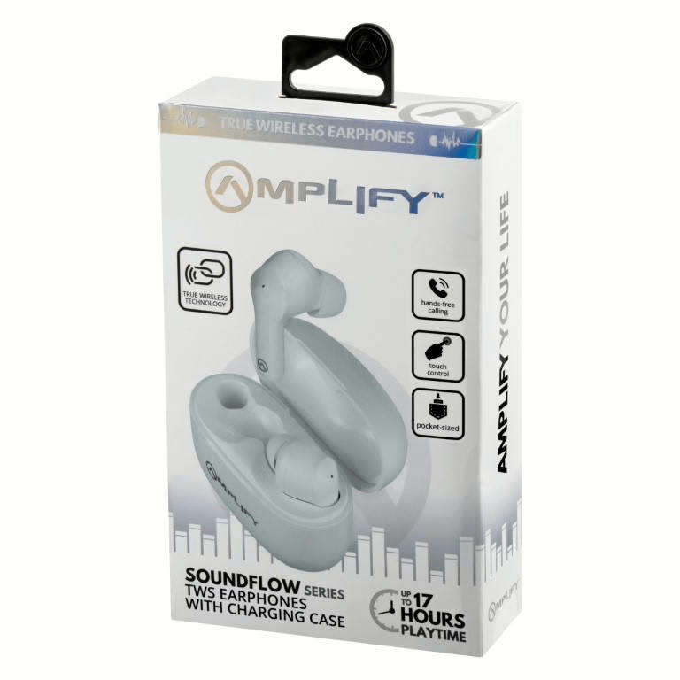 Amplify Soundflow Series TWS In-Ear Earphones with Charging Case White