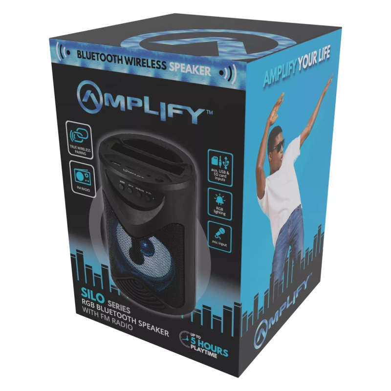 Amplify Silo Series RGB Bluetooth Speaker - Black