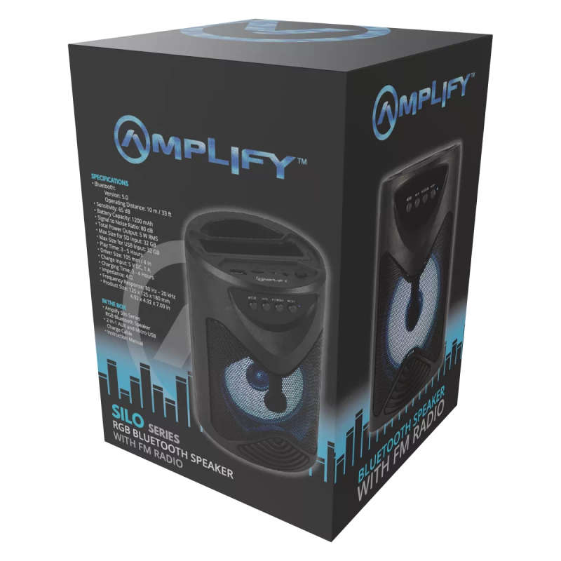 Amplify Silo Series RGB Bluetooth Speaker - Black